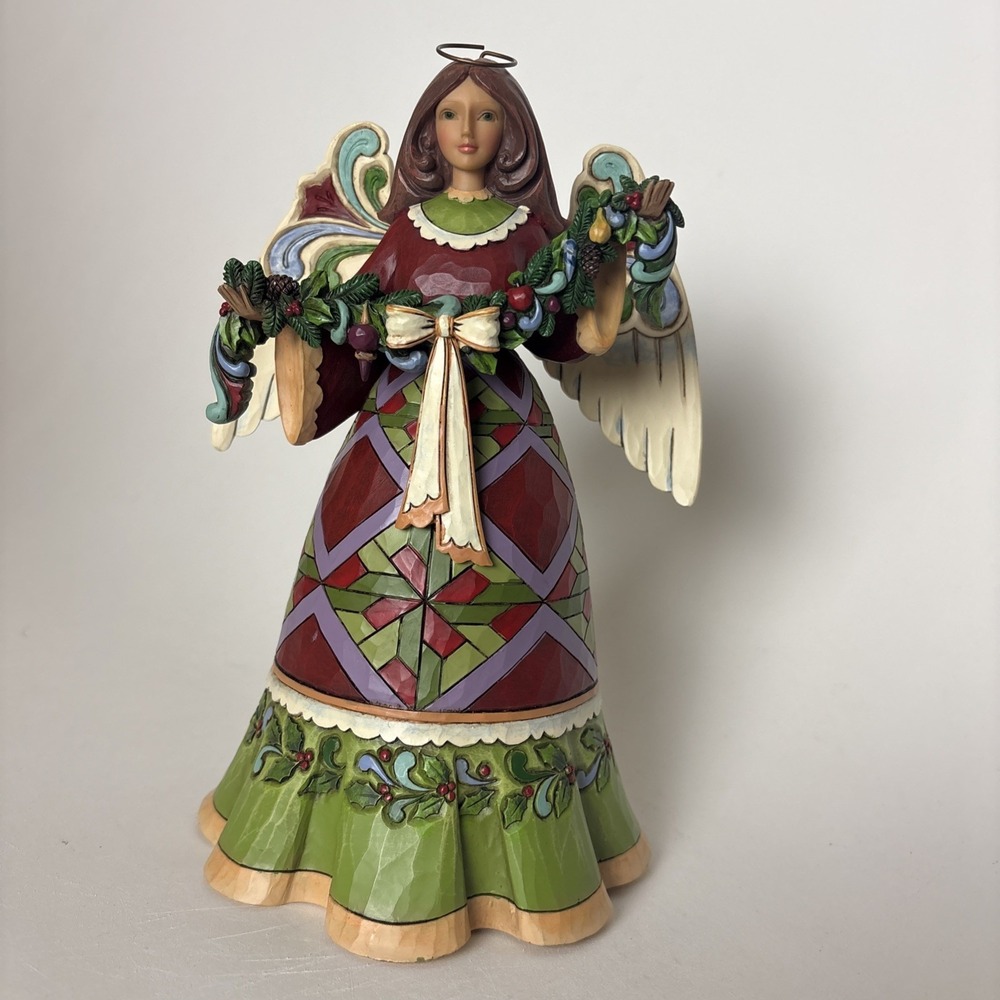 Jim Shore "Glorious Garland" Christmas Angel With Garland Figurine 10" 2011